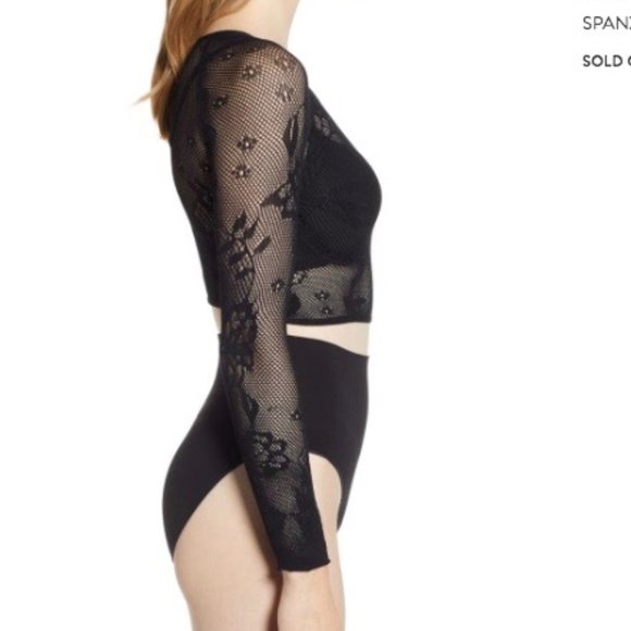 NIB SPANX Open-Weave Floral Arm Tights Shaper Top - Picture 4 of 9
